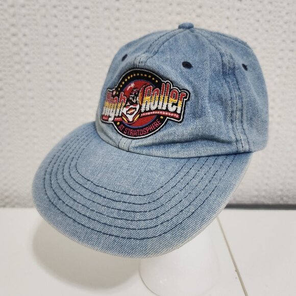VINTAGE High roller At Stratosphere Roller Coaster Las Vegas Denim Hat X-Small - Picture 1 of 8